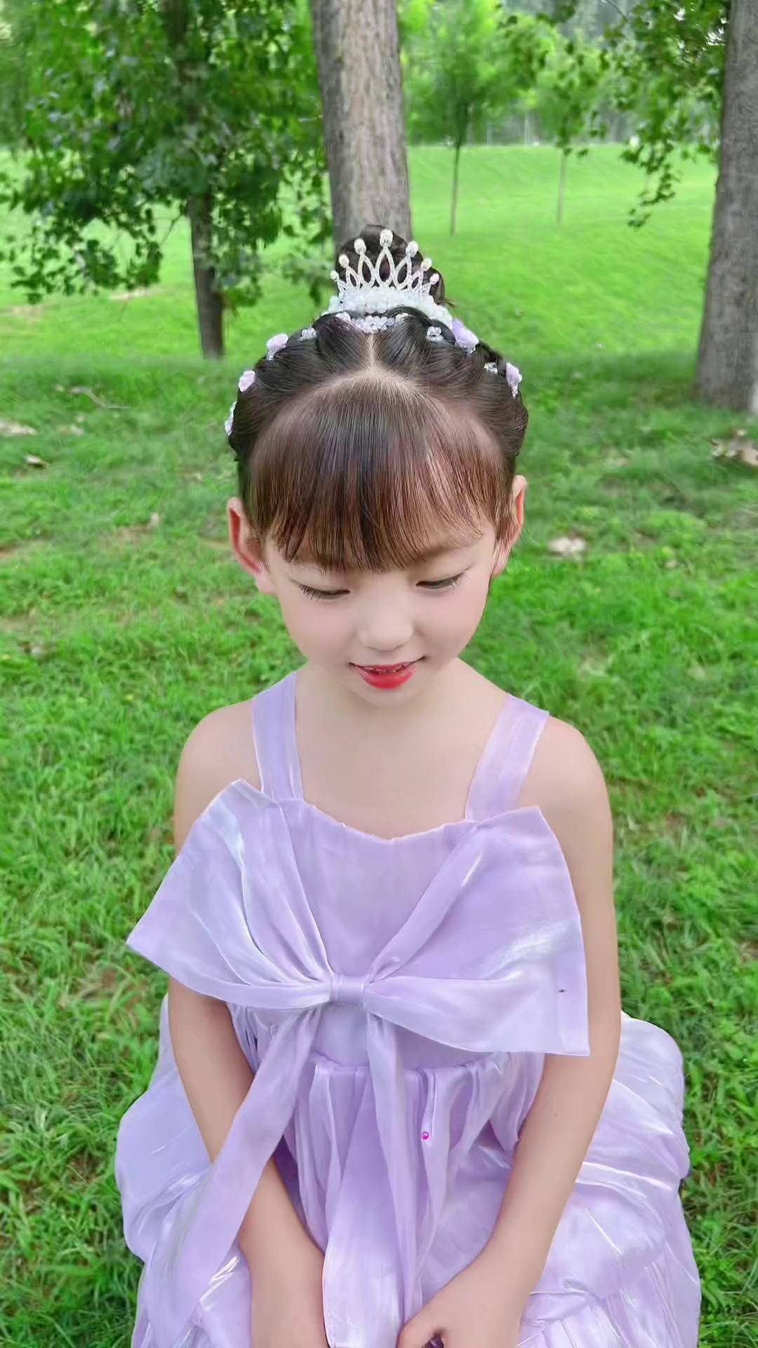 夏日公主皇冠丸子头儿童编发 头饰发饰 生女儿就是用来打扮的 夏日