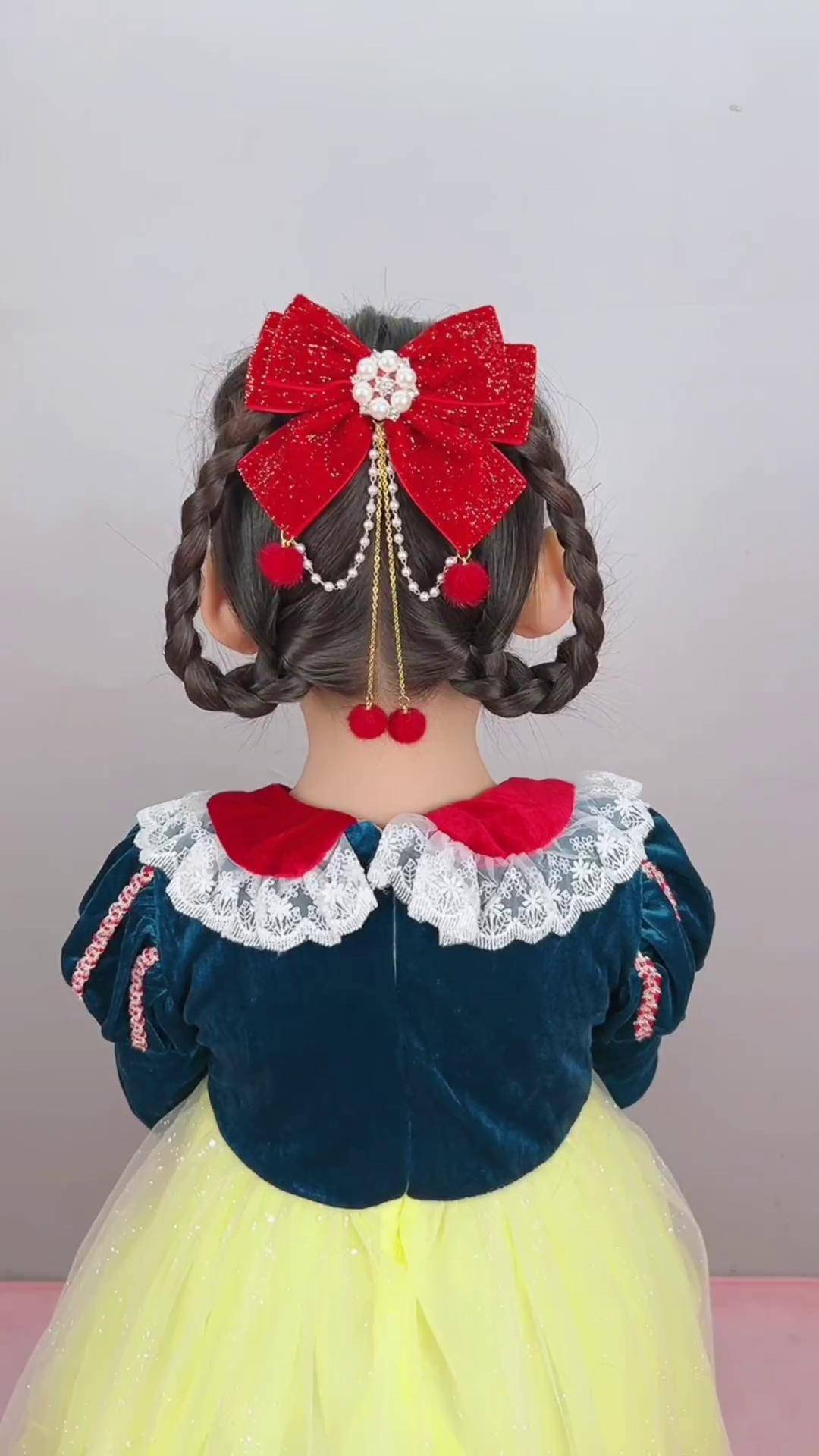 一看就会的白雪公主发型头饰发饰 编发教程儿童编发生女儿就是用来