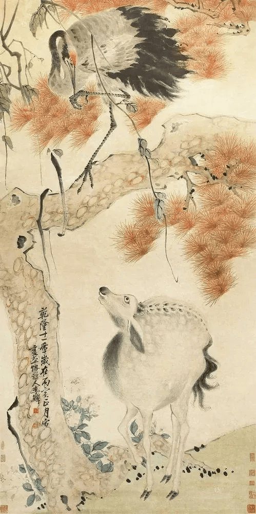 鶴鹿同春 昔年曾见——年画里的鹿鹤（六合）同春