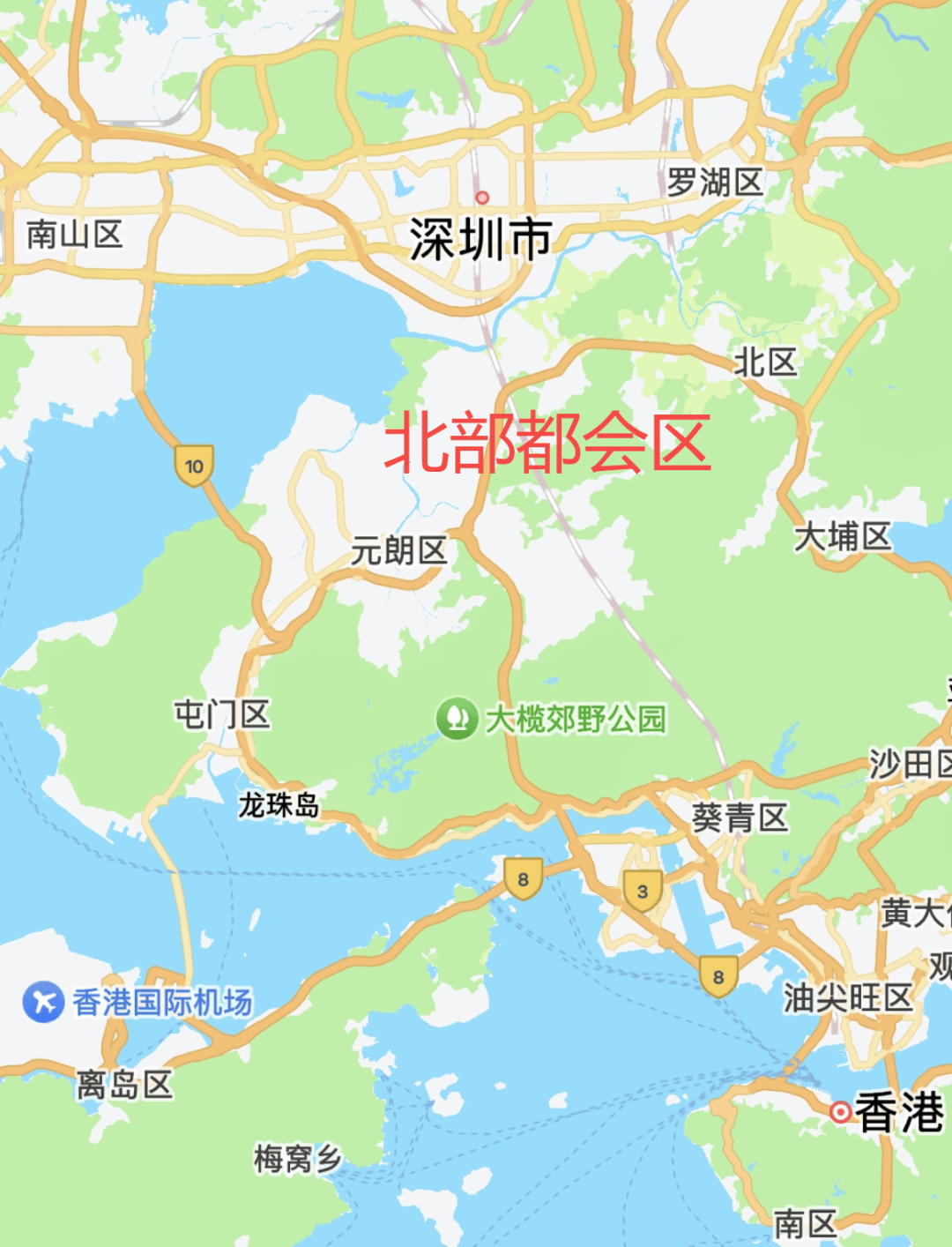 香港地图区域划分图片