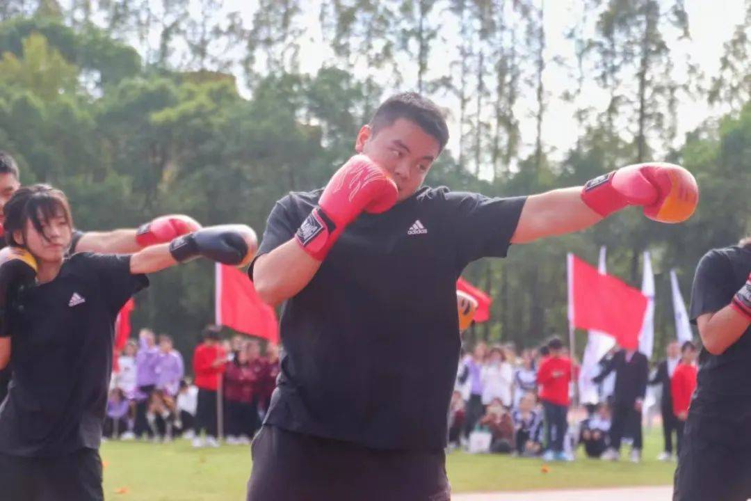 国旗党旗交相辉映构成了一幅美丽而壮观的画面运动会上每年一度的传统