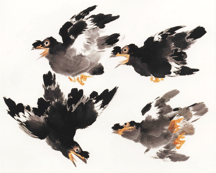 名家教你学国画:萧朗先生示范写意禽鸟画法