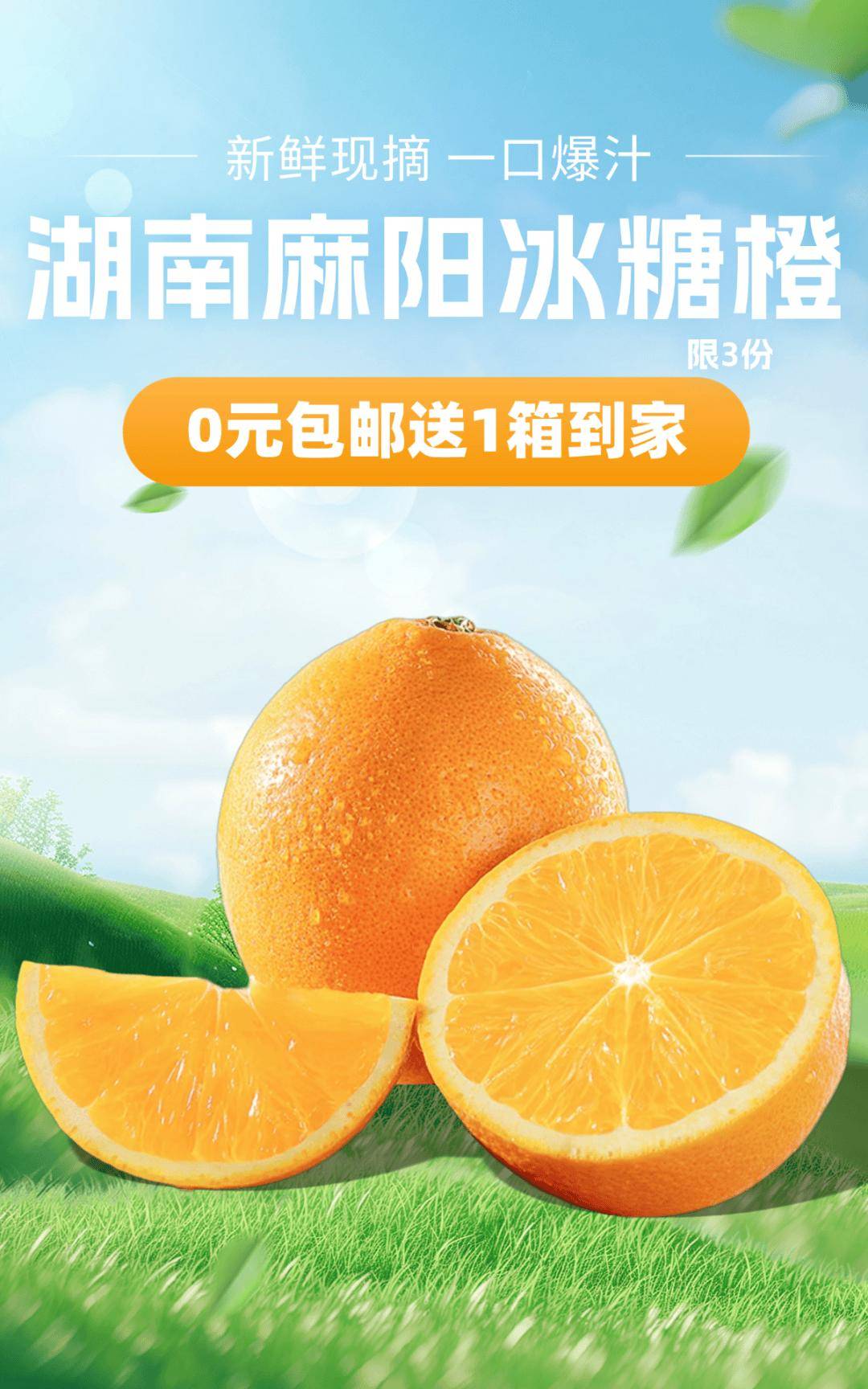 湖南麻阳冰糖橙5斤装免费送!