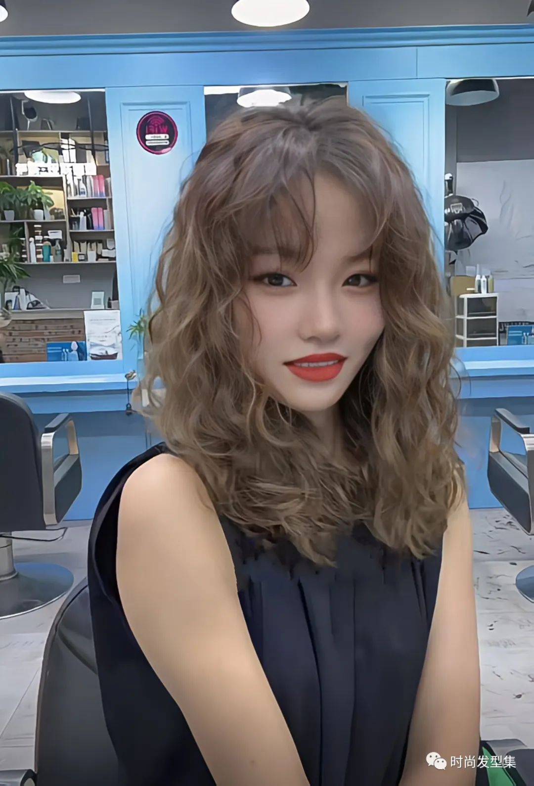 全头烫羊咩咩卷发