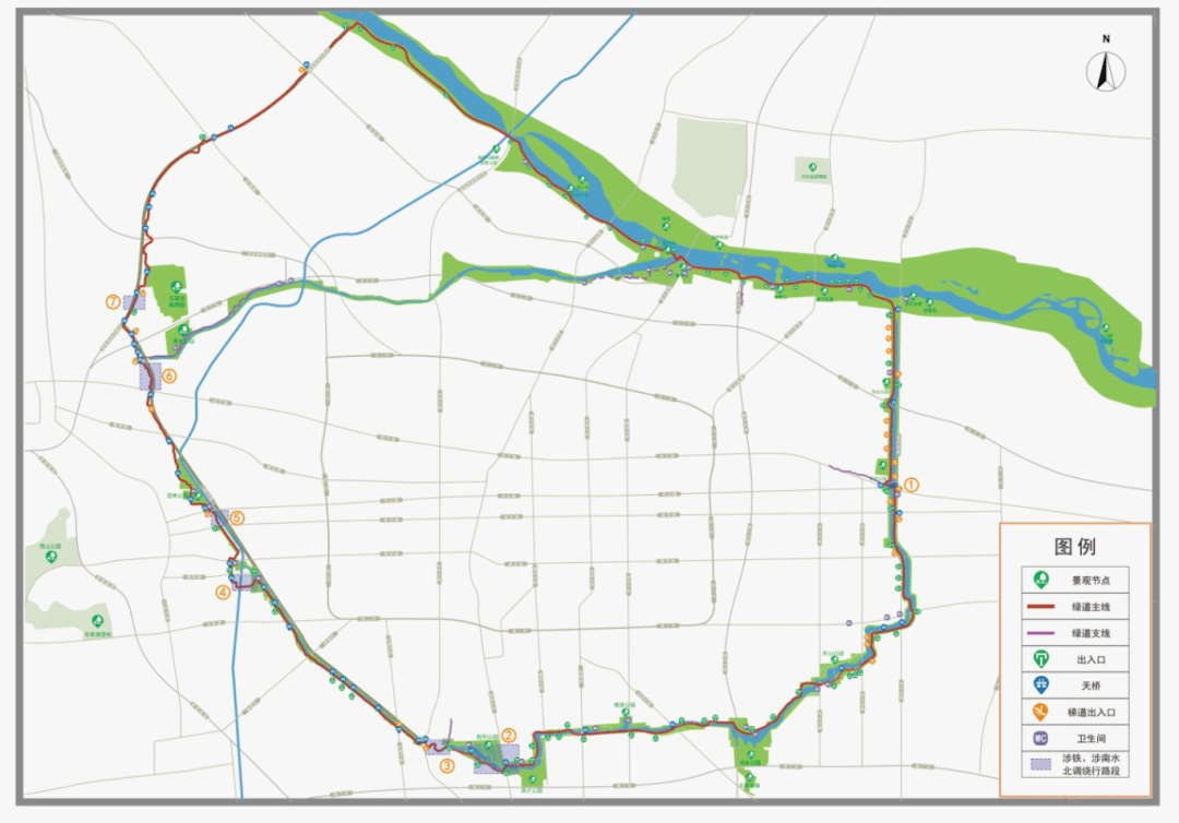 滹沱河景观大道路线图图片