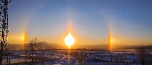 “三个太阳同时上班”!你见过吗?_幻日_冰晶_现象