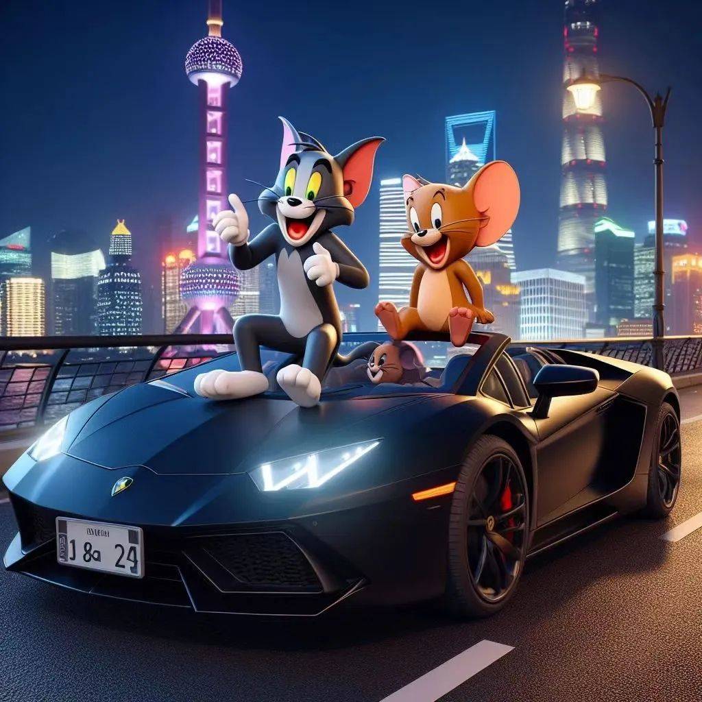 猫和老鼠开跑车头像!