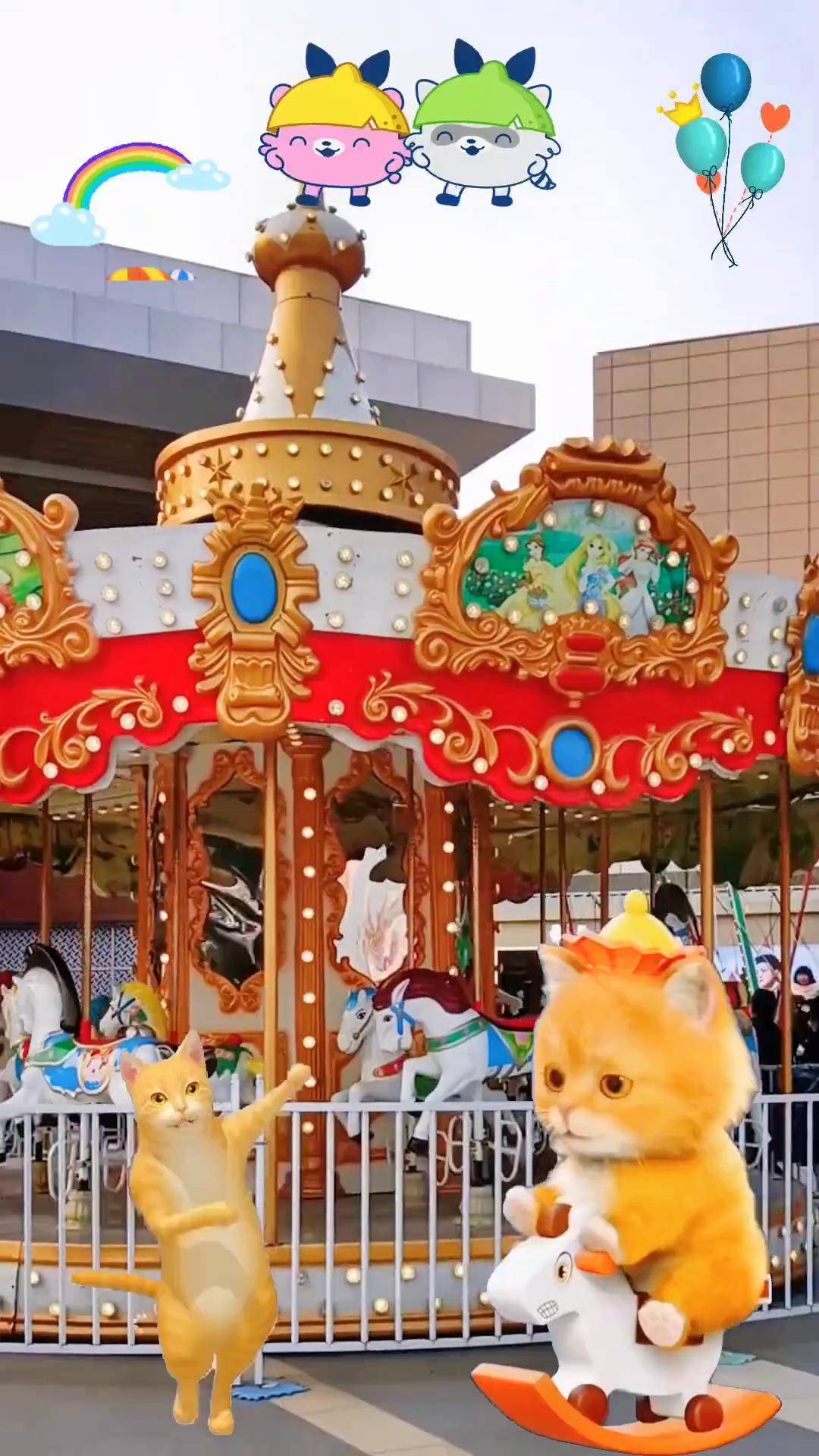 旋转木马 儿童乐园游乐场 记录美好童年 亲子时光 人类幼崽