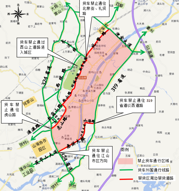 上海货车禁区范围地图图片