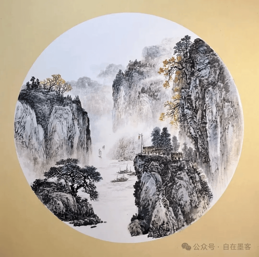 写意水墨山水小品16图,山水相依,唯美!