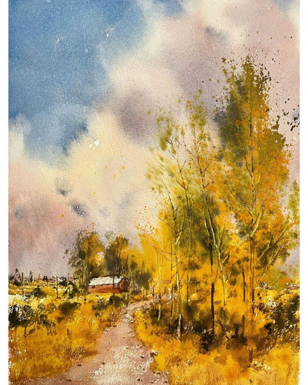 他山之石·艺‖ 秋意渐浓,大师笔下美爆浪漫的水彩秋景,太迷人!