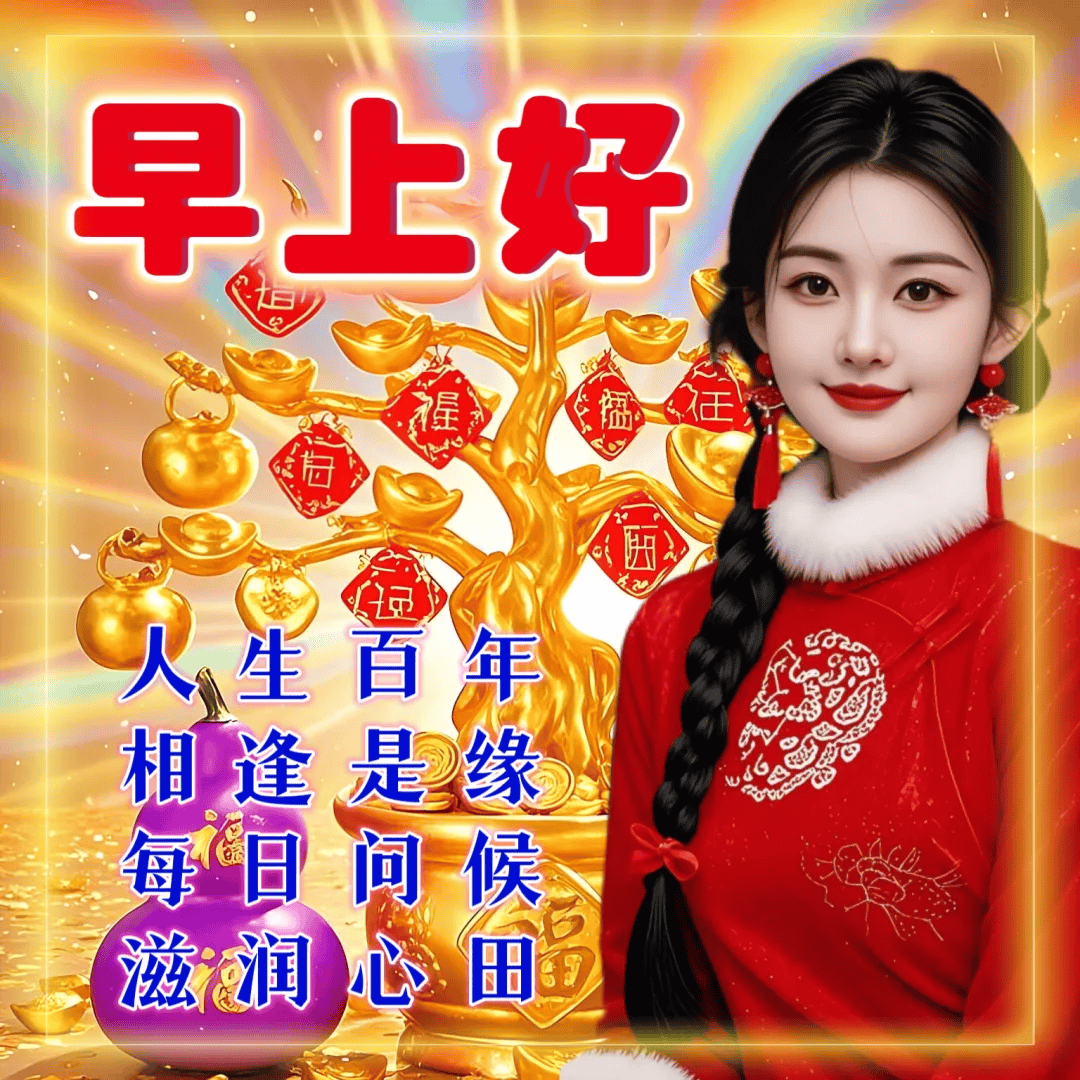 最新早上好漂亮祝福图片吉祥快乐每一天
