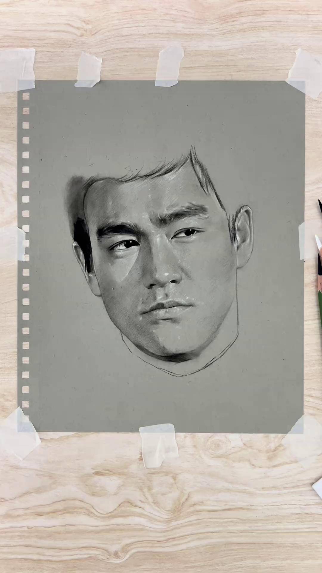 画李小龙 人物肖像 李小龙