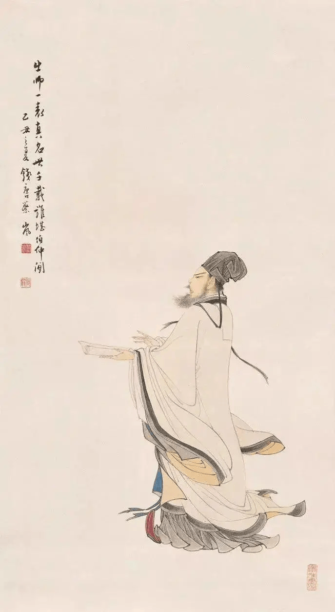 他笔下的高士图,飘逸潇洒