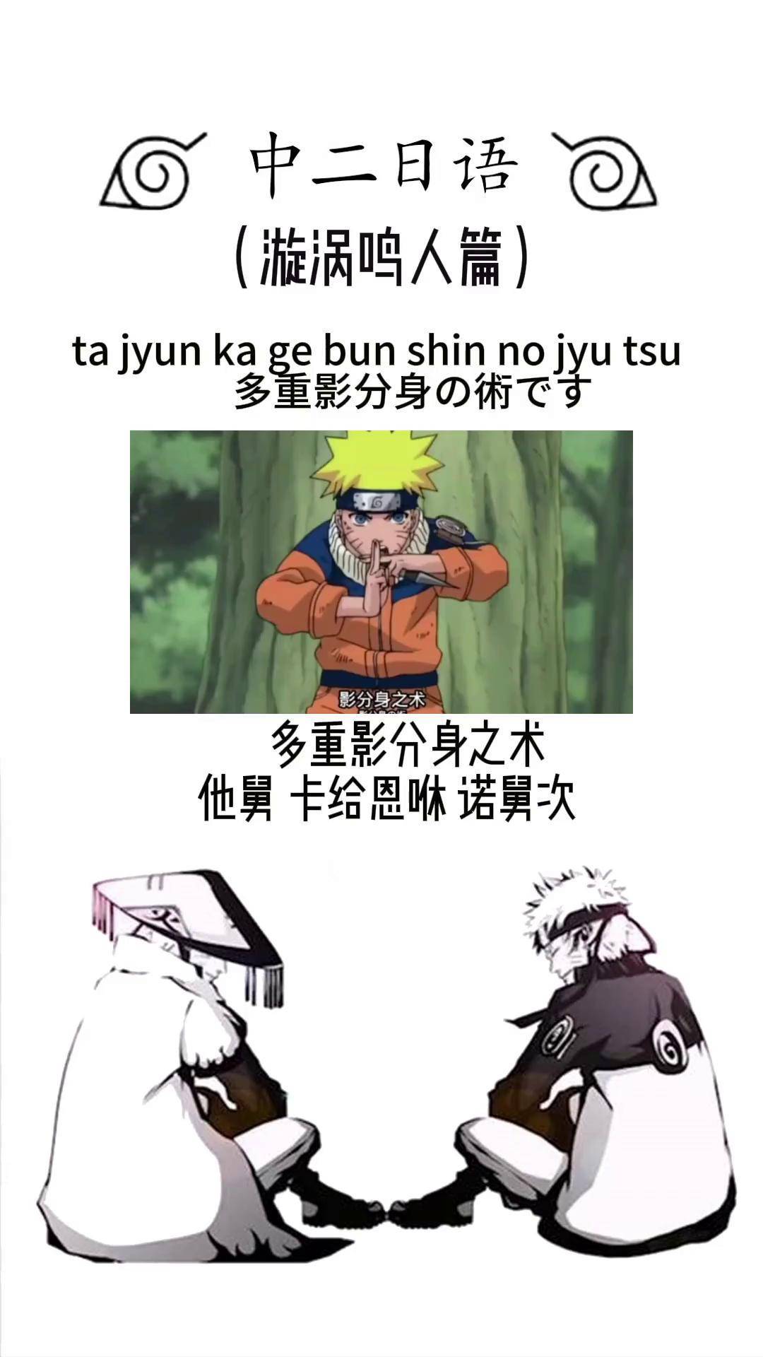 日语教学漩涡鸣人多重影分身之术漩涡鸣人多重影分身禁术火影忍者