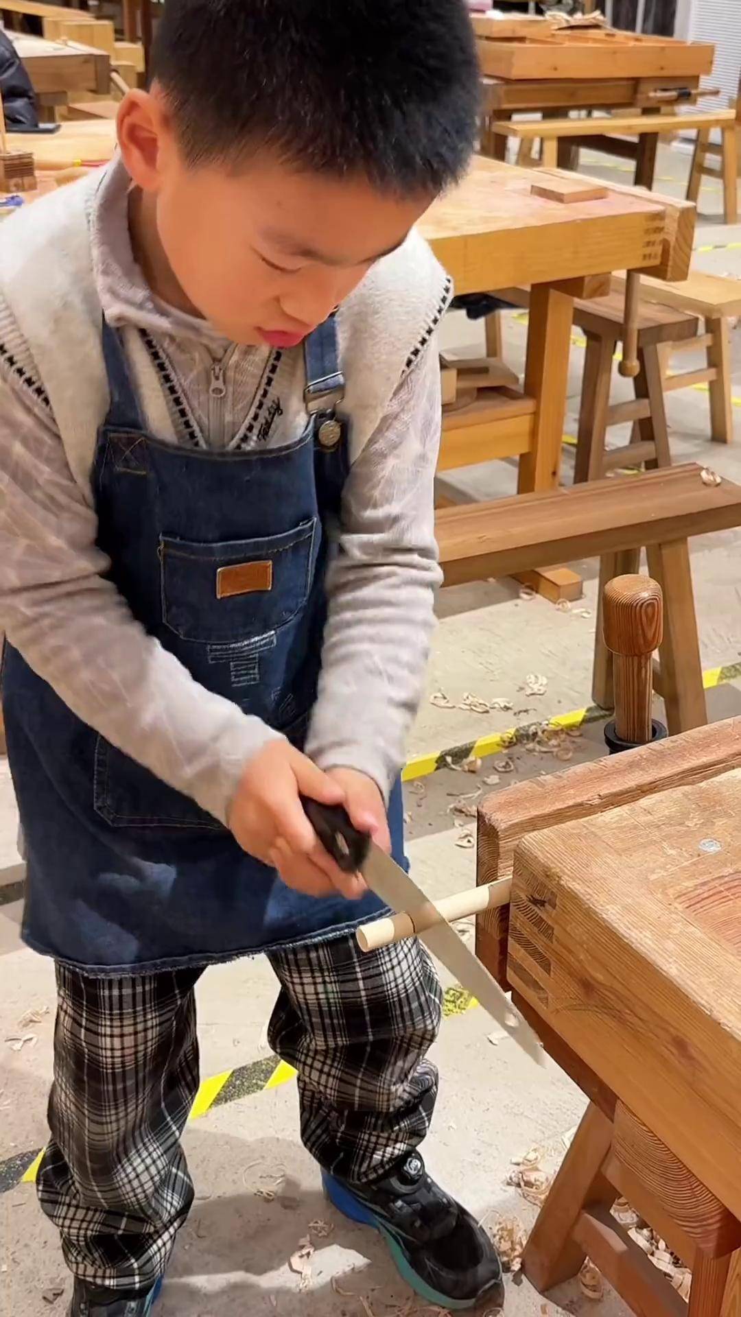 儿童木工课程:竹节人 儿童木工 儿童木工坊 非遗文化进校园 中小学