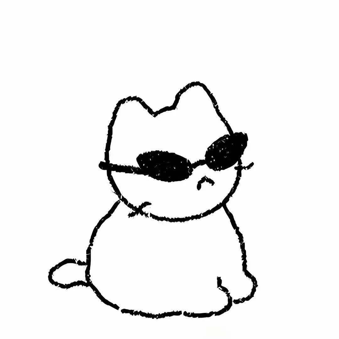 黑白线条简约头像