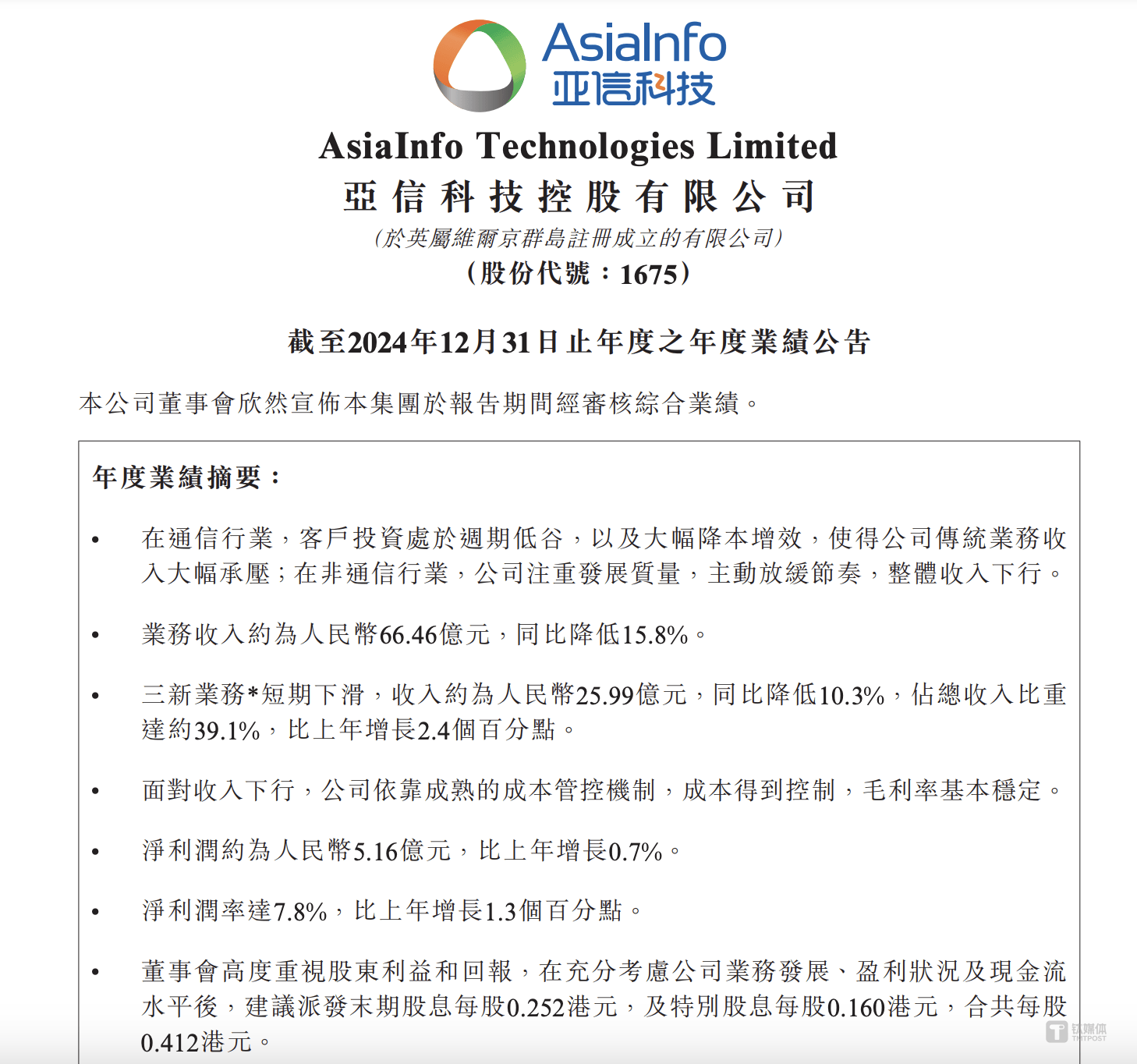 控成本保利润，亚信科技2024年主动放弃超10亿订单｜看财报