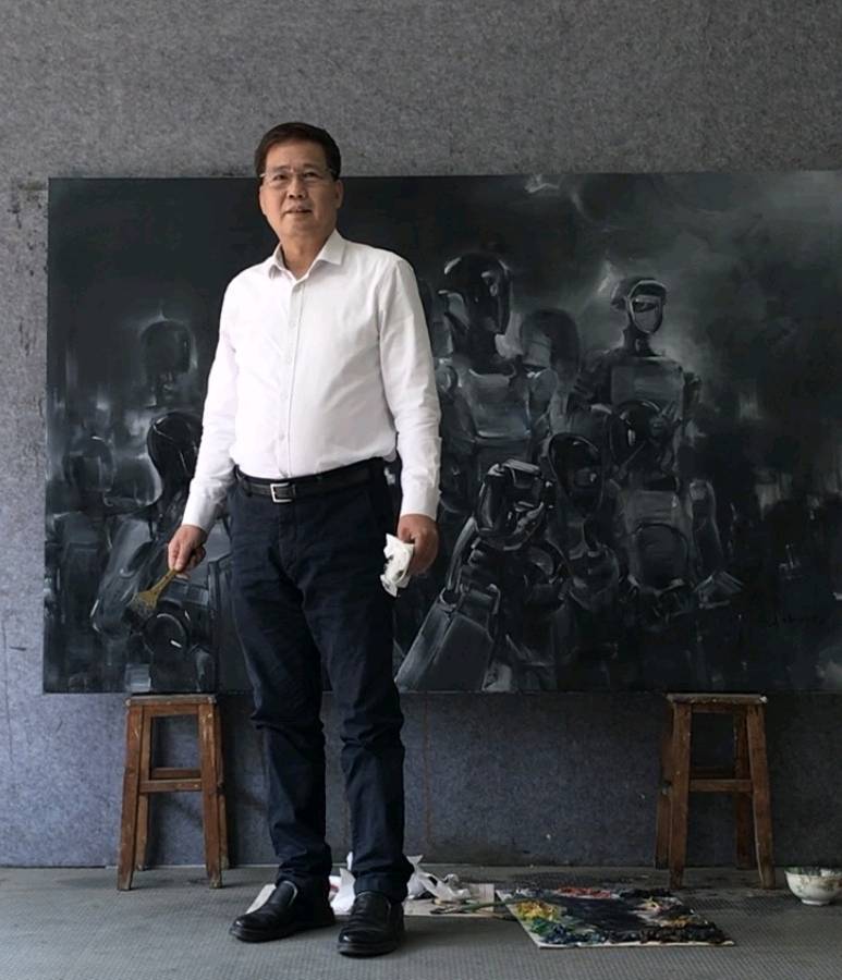 未来已来！冯少协油画新作探索AI时代_搜狐网