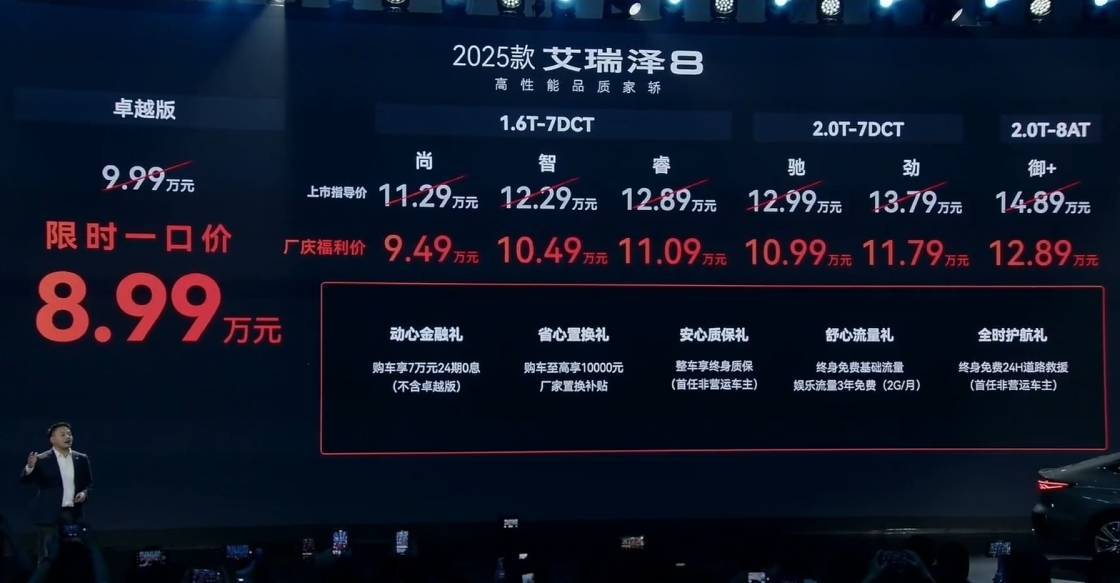 奇瑞艾瑞泽8 PRO震撼上市，11.69万起售，配置豪华动力强劲！