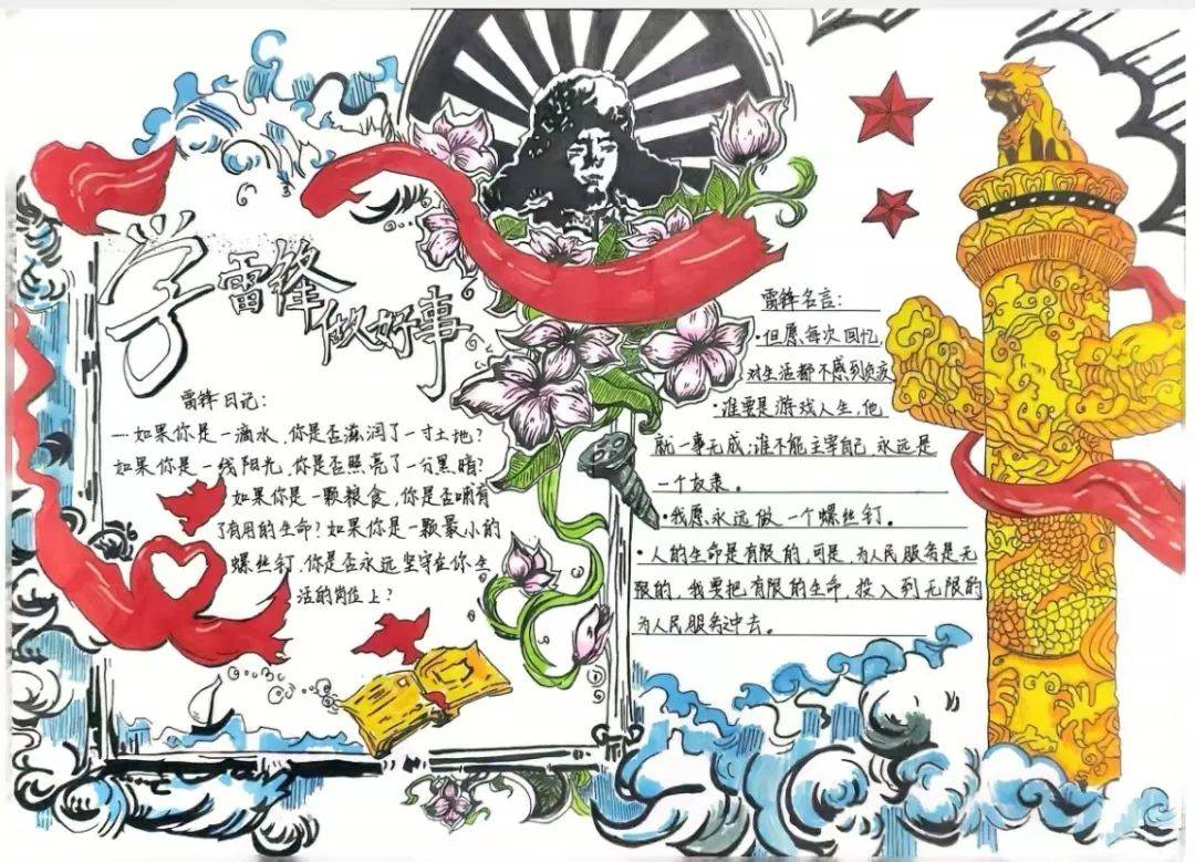 "青春践行雷锋志,点滴汇聚正能量" 手抄报优秀作品展