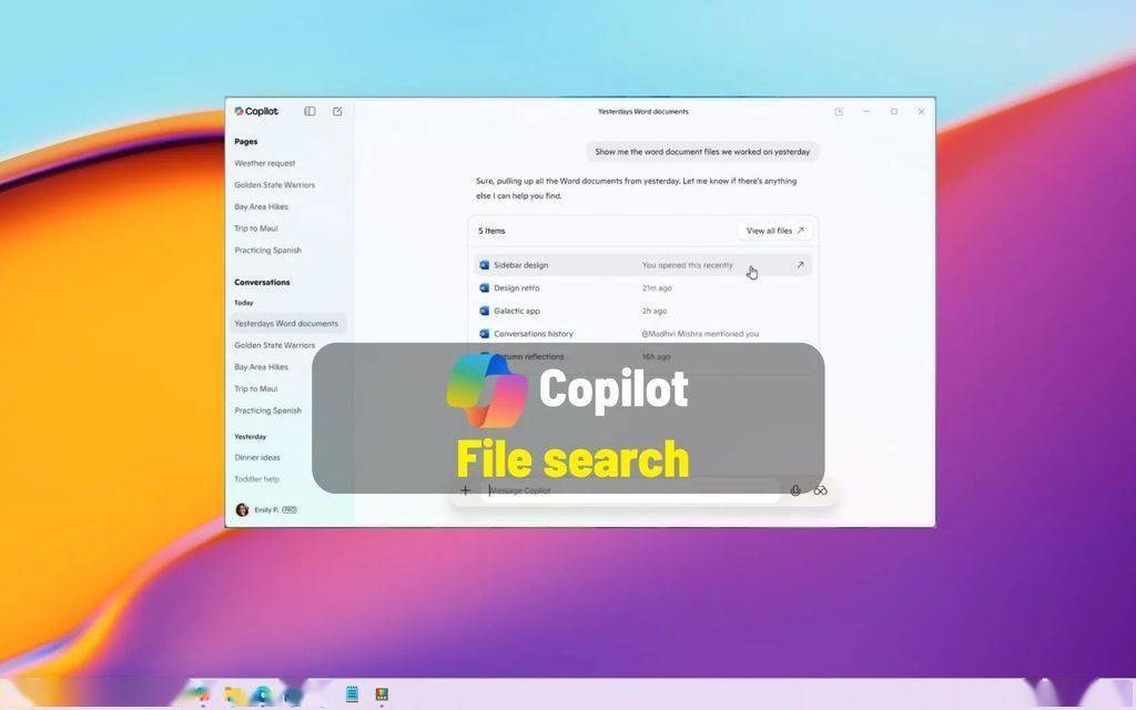 Win11 学院：如何使用 Copilot AI 搜索文件、分享屏幕
