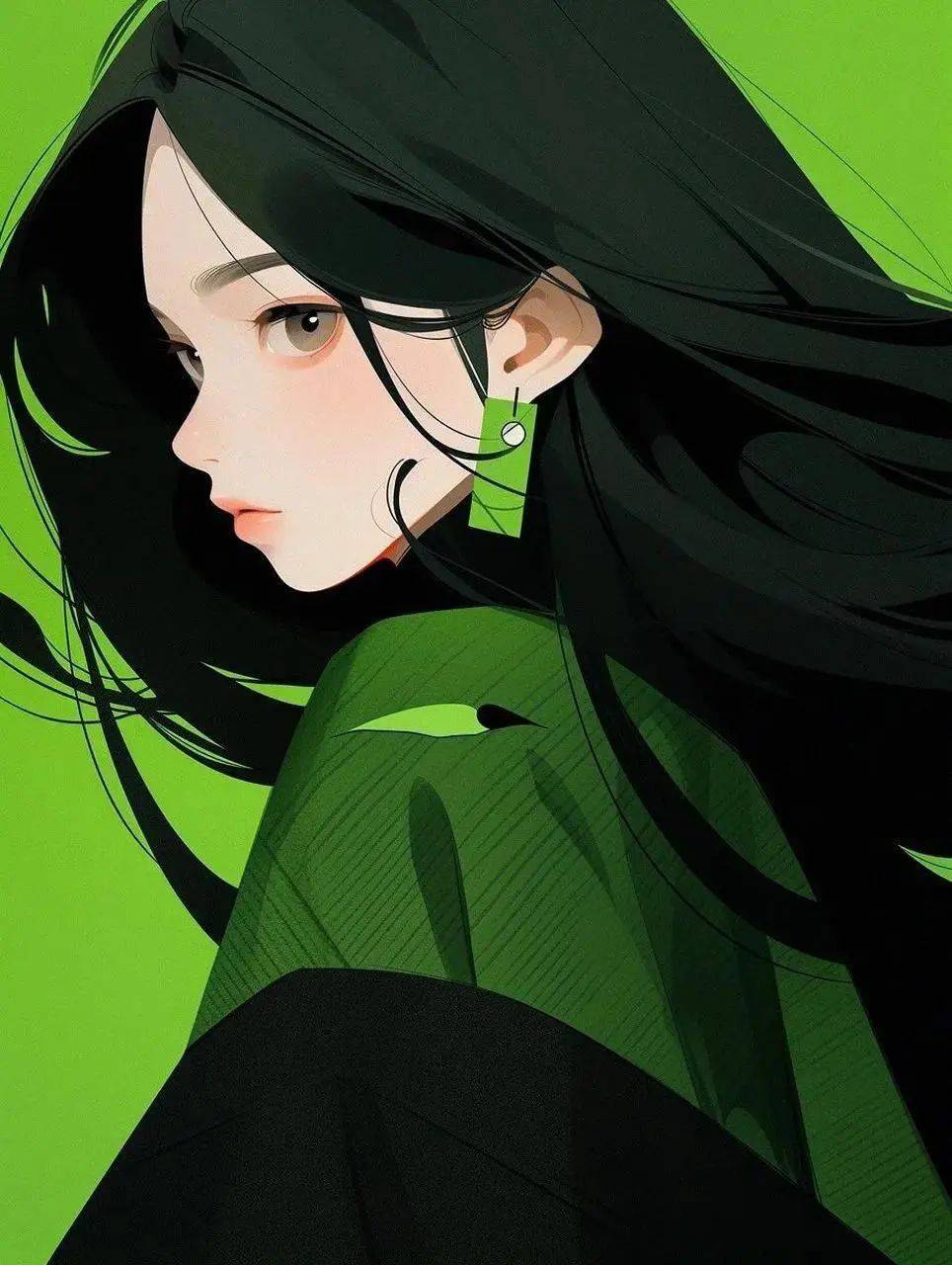 莫兰迪色系绿色头像