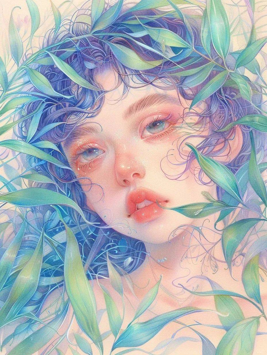 彩铅系列,森系女孩,美到爆!