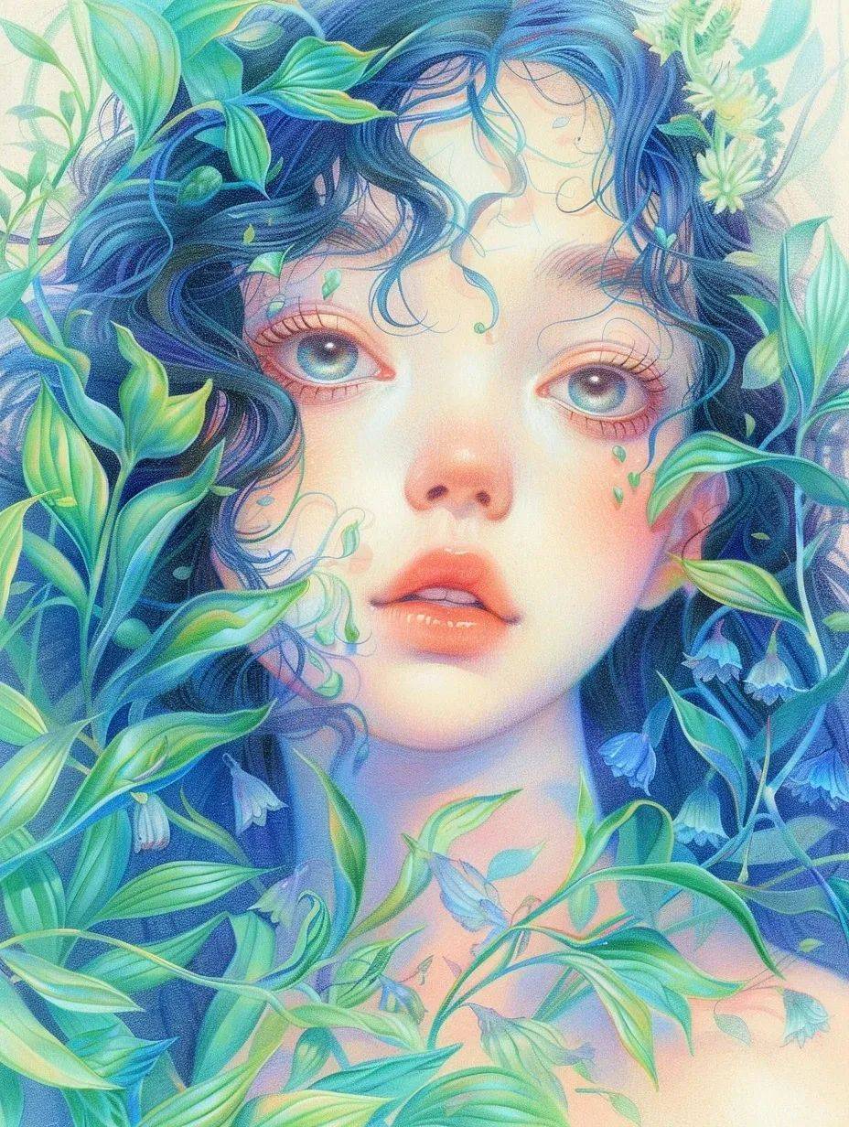 彩铅系列,森系女孩,美到爆!