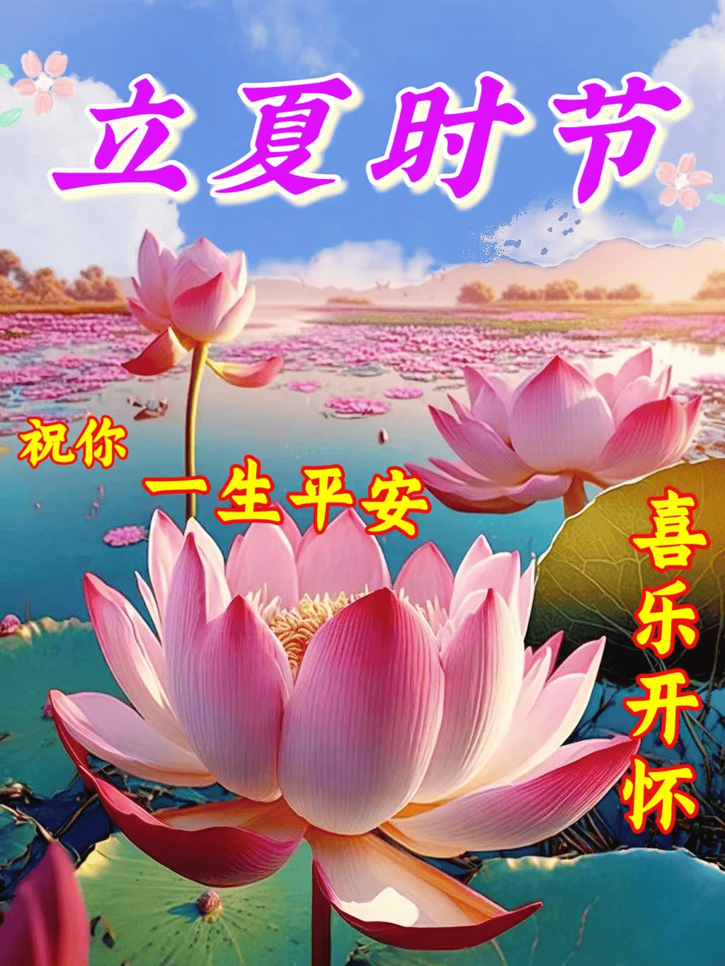 立夏快乐,微信唯美早上好的问候语祝福图片