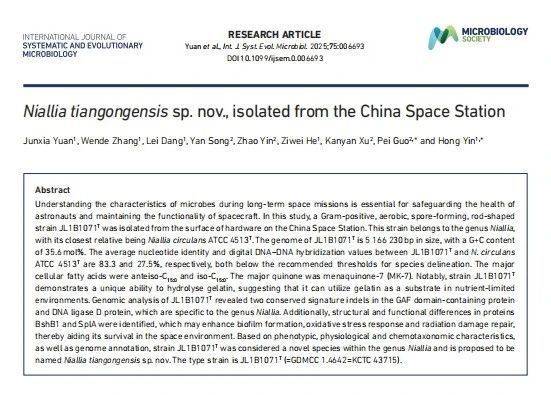 首次公布！我国空间站内发现微生物新物种