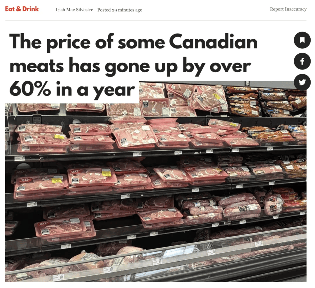 加拿大物价暴涨！牛肉一年上涨60%，鸡肉、三文鱼等每公斤逼近30刀！这超市最贵_搜狐网