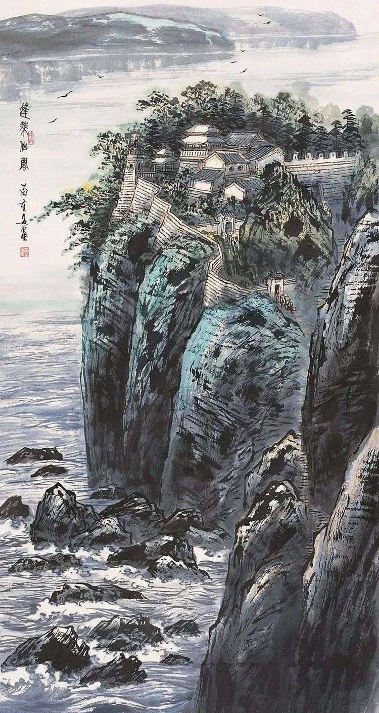 苗重安的青绿山水!意境开阔,沉雄博大