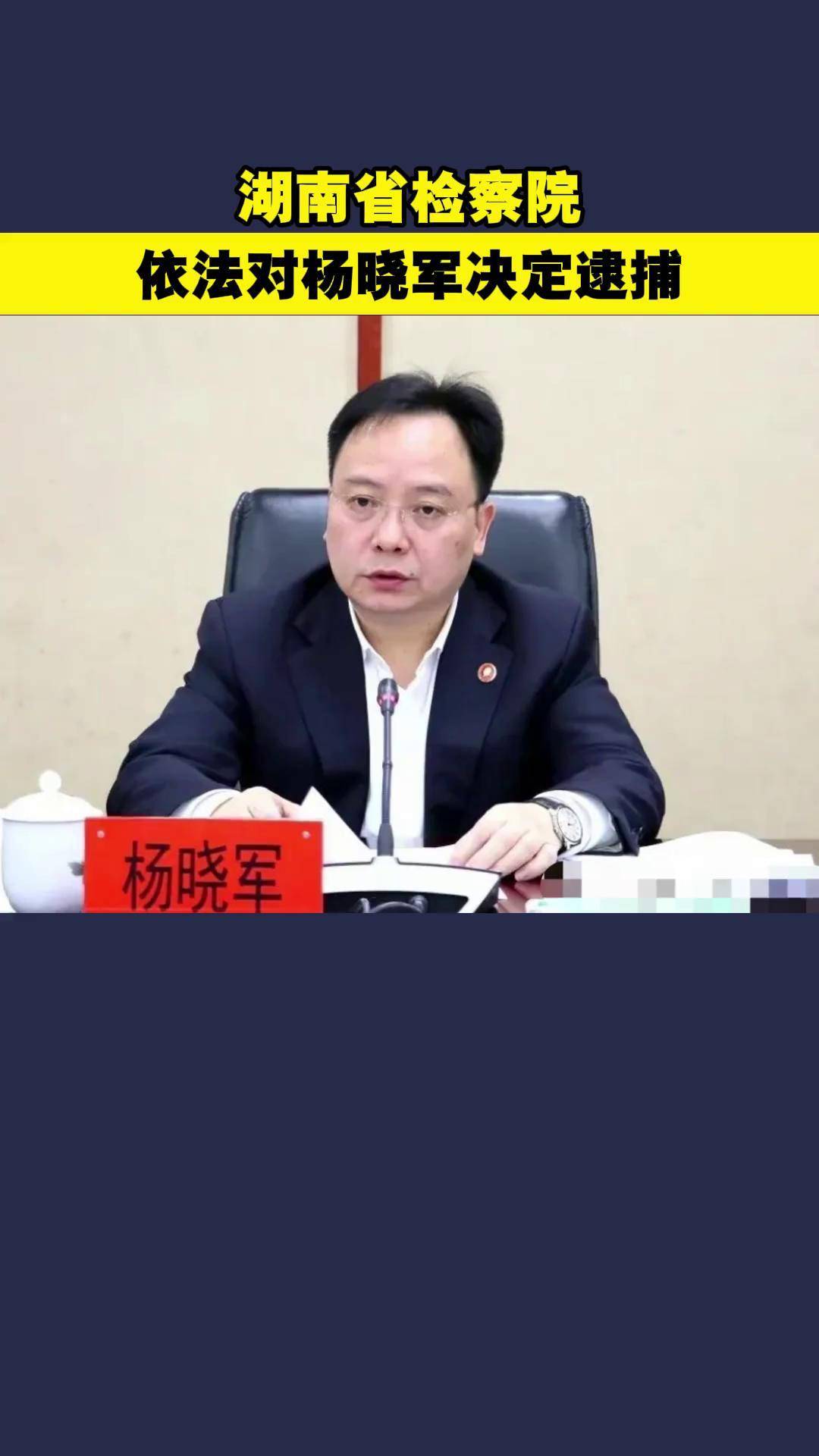 湖南省检察院依法对杨晓军决定逮捕