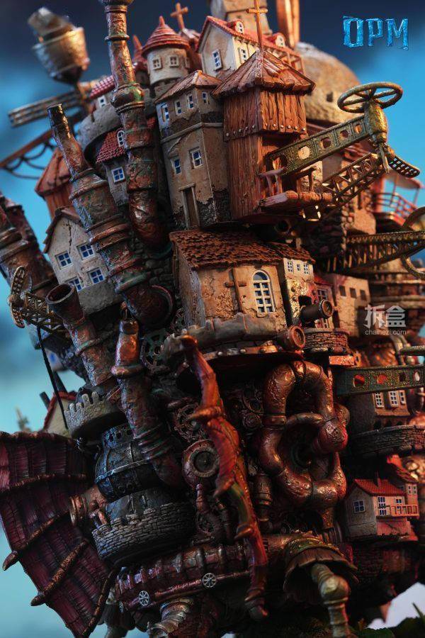 opm 宫崎骏桌面场景系列009哈尔的移动城堡 gk手办场景