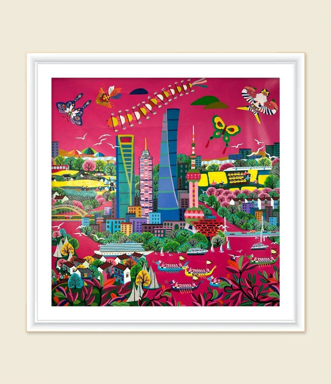 ’70年文化大革命◆高風作『農村風景』金山農民画 第４回江南之春美術展１等受賞者 70年文化大革命◇高風作『農村風景』金山農民画 第4回江南之春美術展