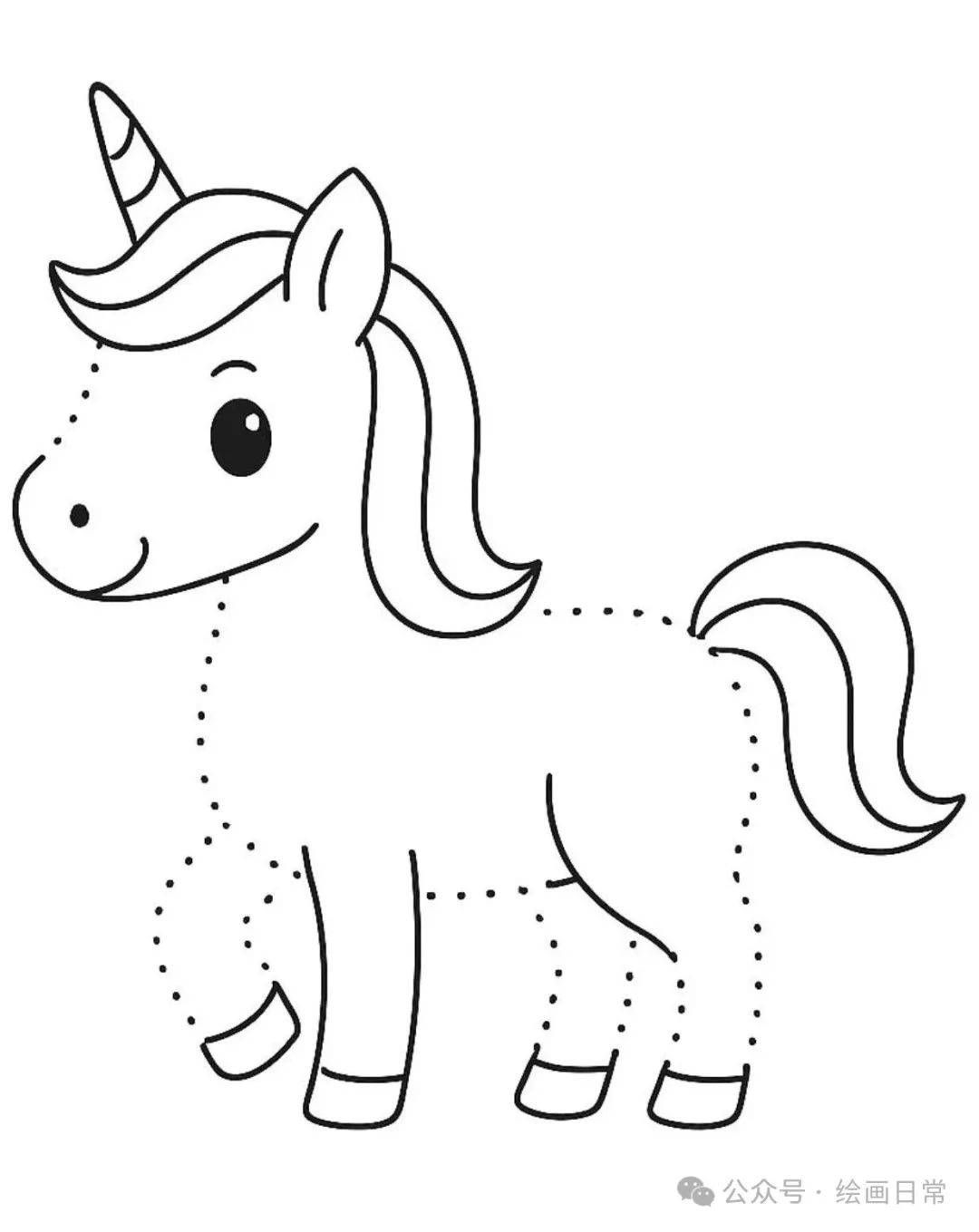 动物简笔画线稿,打印让孩子玩儿