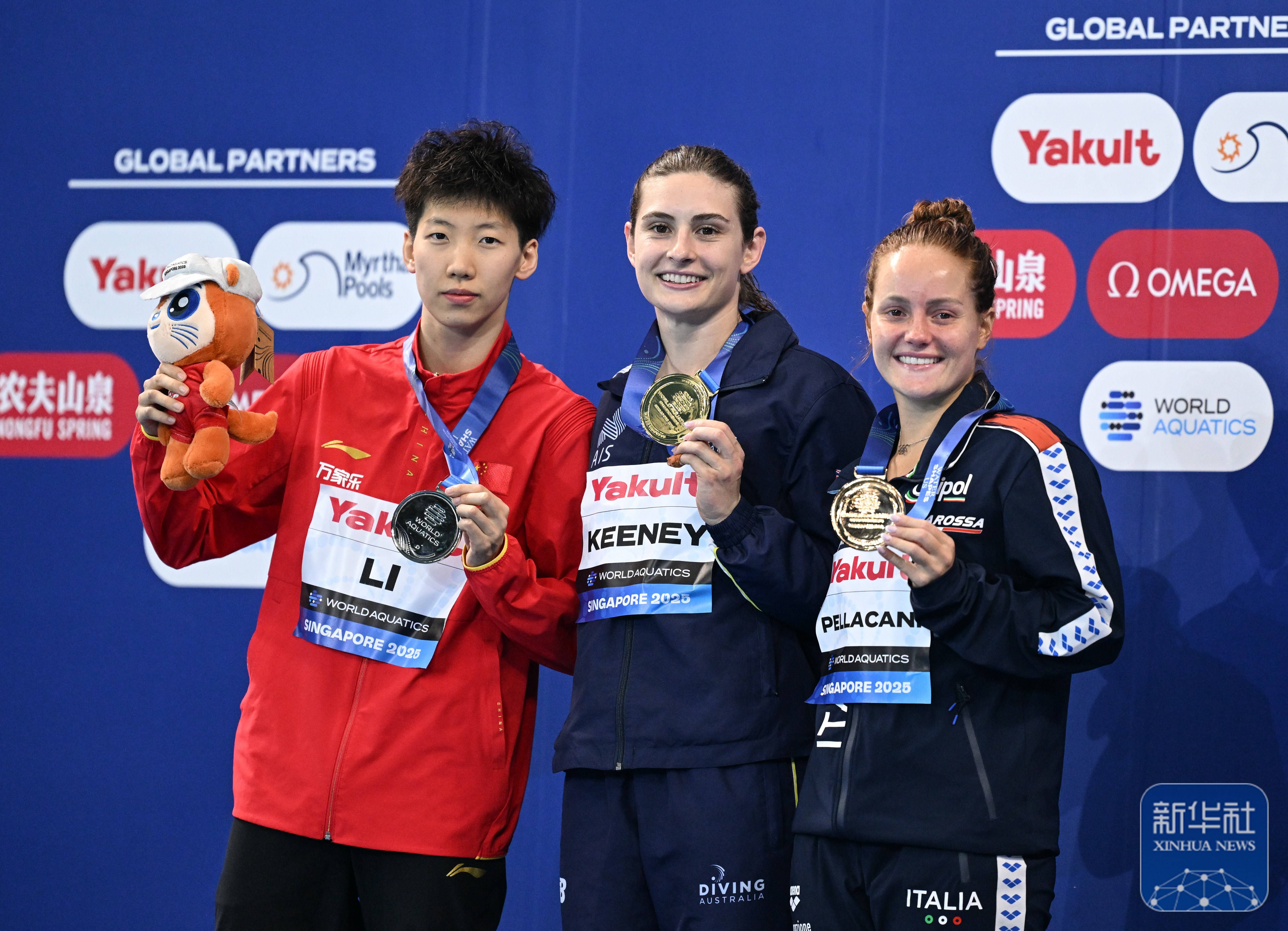 游泳世锦赛丨跳水女子一米板决赛：李亚杰摘银 澳大利亚选手夺冠