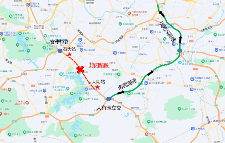 8月17日，莞深高速（G94）主线大朗收费站-石大收费站段实行临时交通管制