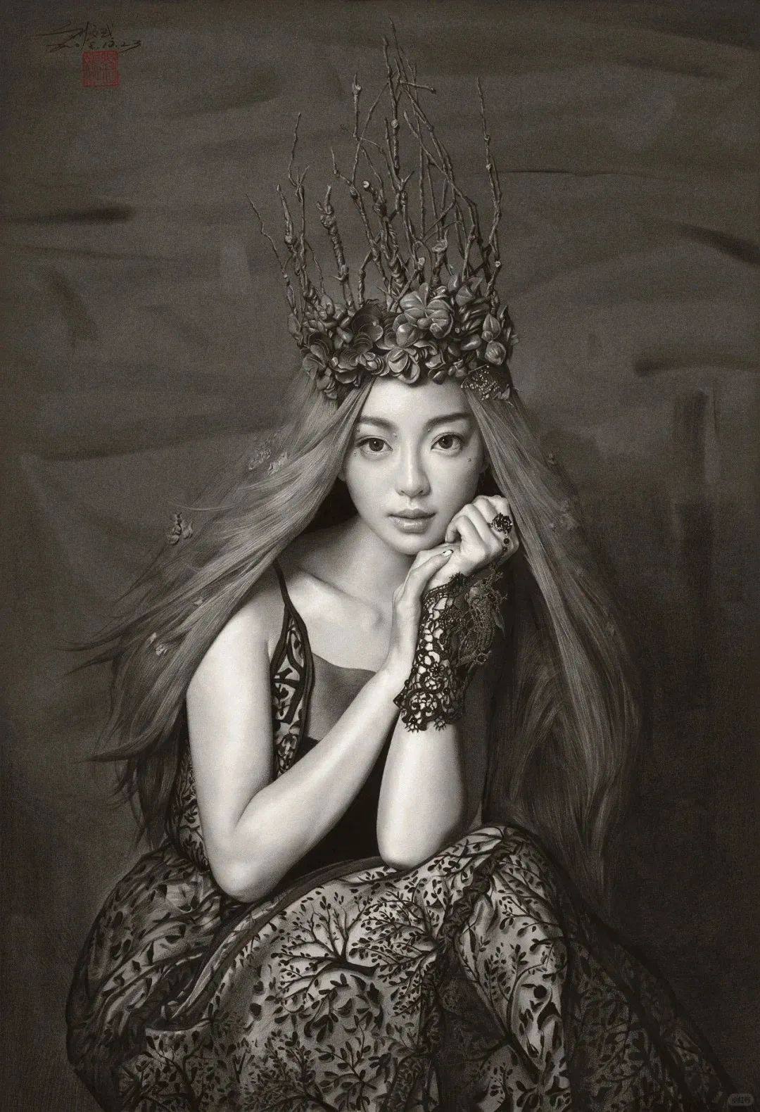 超写实素描画家刘斌,水中的张雨绮,下蹲的李冰冰,冷军看完称赞不已!