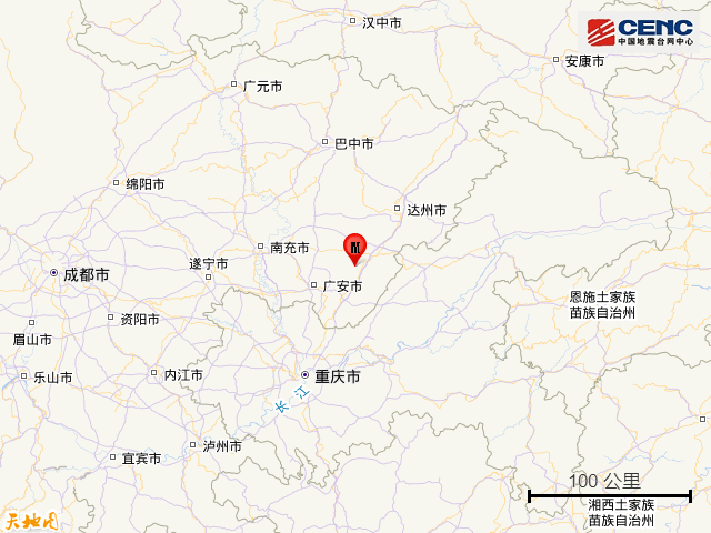 中国地震台网正式测定：四川达州市大竹县发生3.3级地震