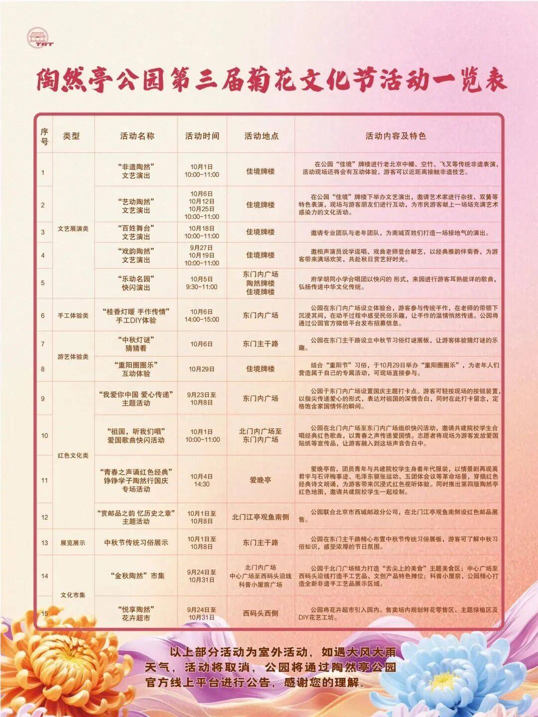 西城官宣！陶然亭公园菊花文化节来了