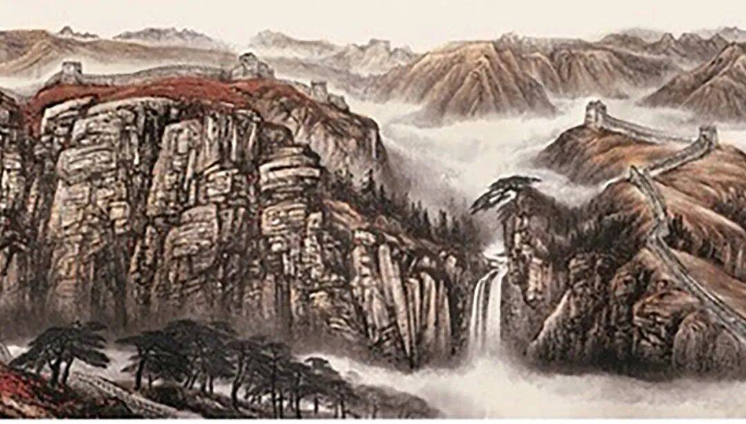 侯德昌《幽燕金秋图》 →李鸿印 何山《黄河之水天上来》抗战时期