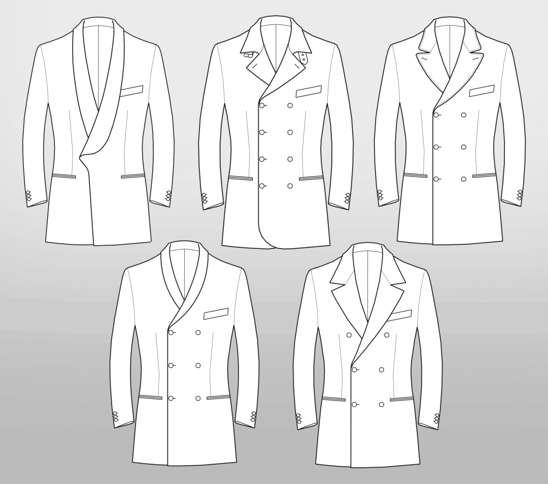 结构图双排扣西装外套的造型设计此