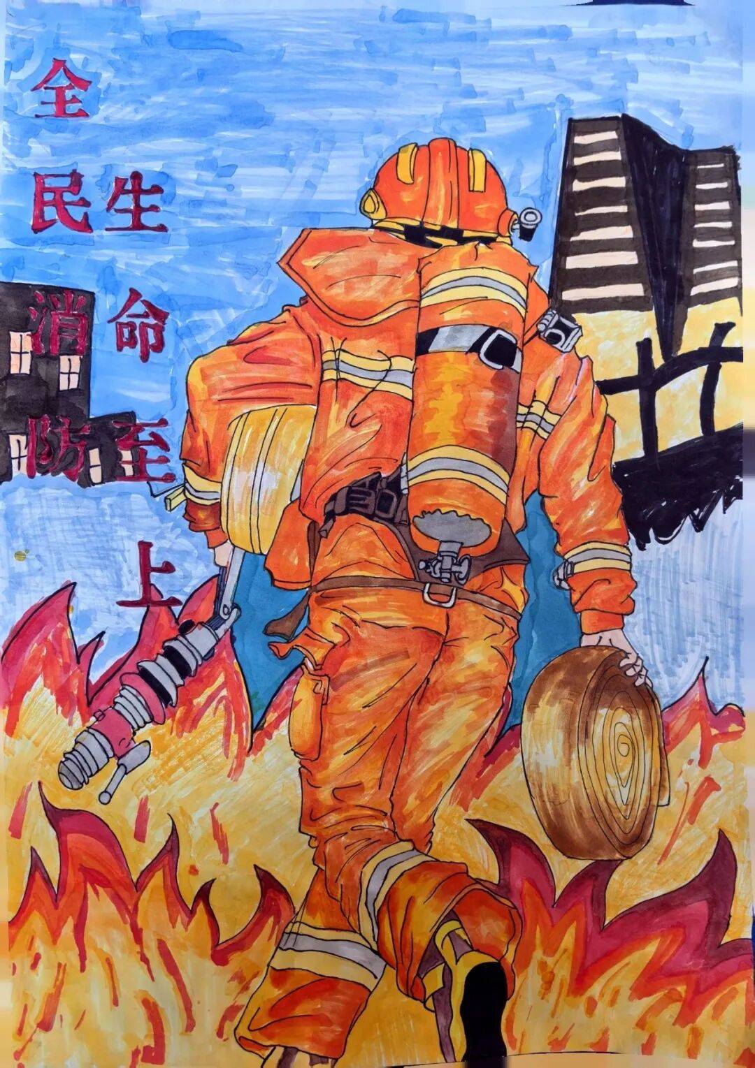 海西州第三届中小学消防主题绘画作品评比展获奖名单