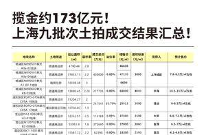 揽金约173亿元!上海九批次土拍成功落幕!_地块_青浦_周边