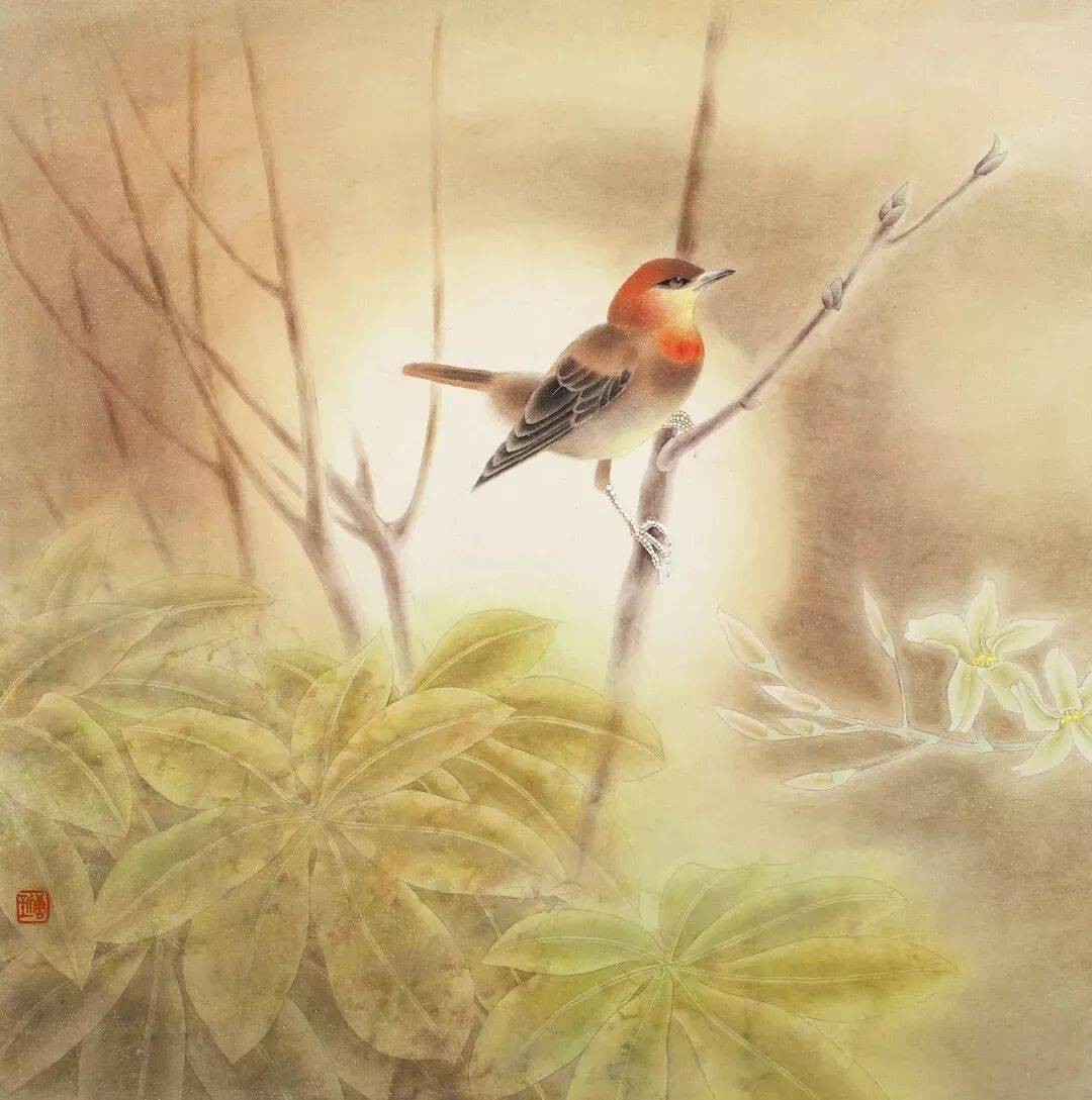 画家唐新一工笔花鸟画作品赏析!