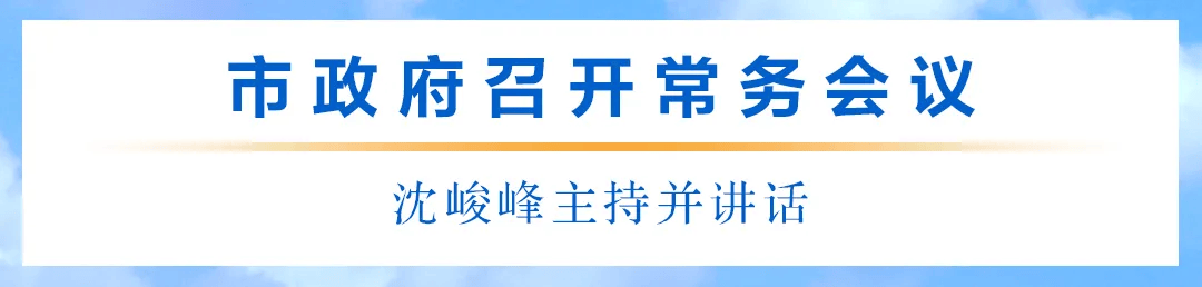市政府召开常务会议