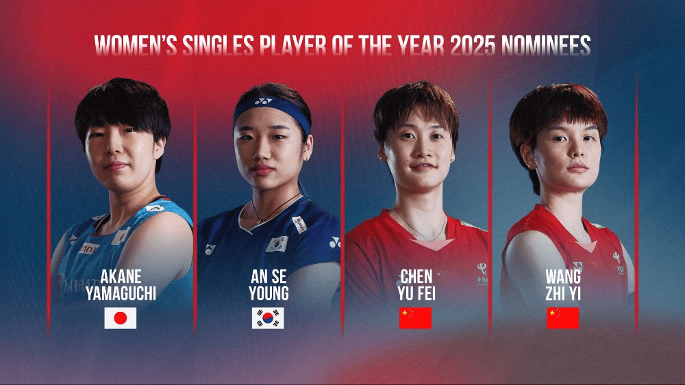 福建2人入选！2025年世界羽联年度最佳运动员提名名单公布