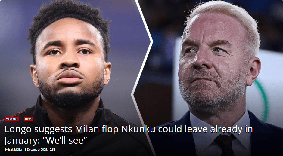 【隆戈】米兰将与恩昆库经纪人会面 不排除1月离队